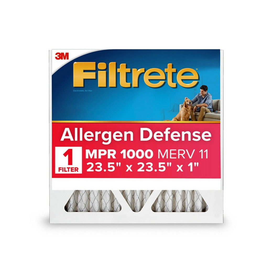 Filtrete 23.5x23.5x1 Allergen Defense Air Filter 1000 MPR: Electrostatic Furnace & AC Filter, MERV 11, Captures Dust & Pollen