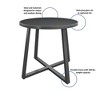 35" Round Indoor/Outdoor Dining Table, Glass Top - 2 of 4