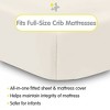 BreathableBaby All-in-One Fitted Sheet & Waterproof Cover, For 52" x 28" Crib Mattress (2-Pack), Ecru - 2 of 4