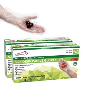 Bison Life Long Cuff Disposable Poly Gloves 12.5" for Food Prep, Cooking, Cleaning - OSFM - 1050ct - 1 of 4
