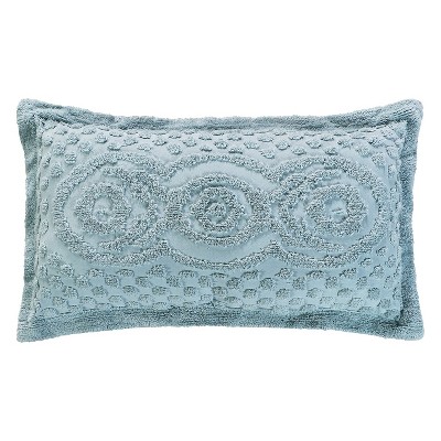 Blue Cotton Tufted Chenille King Sham