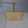 ChicFurnit Showerheads Metal Rainfall Shower Head Settings Diverter High Pressure Showerheads Angle Adjustable for Bathroom, Gold, 16"*16"*3.6" - 2 of 4