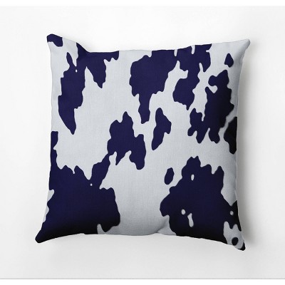 18"x18" Moo Printed Square Throw Pillow Blue - e by design