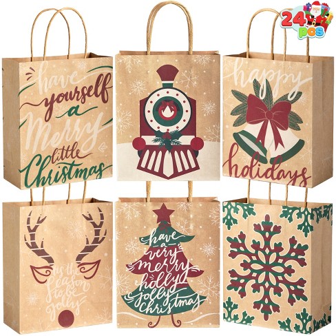 Joyfy 24pcs Christmas Gift Bags Christmas Tree Reindeer Gift Bags Paper Bags For Christmas Party Target