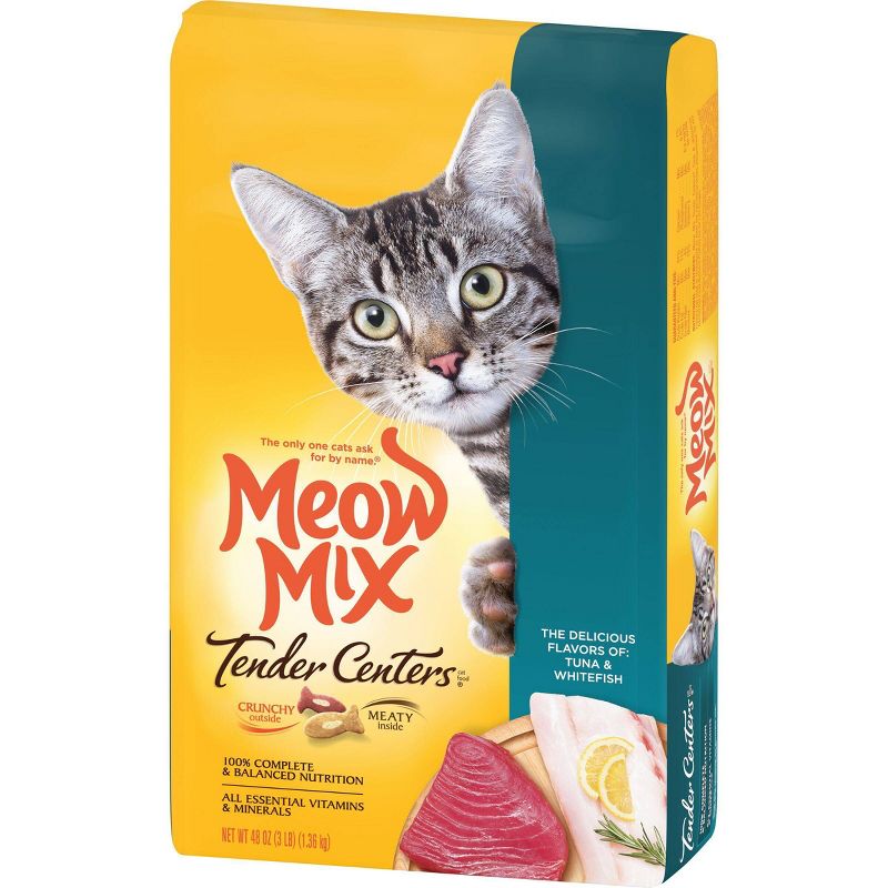 Meow Mix Tender Centers with Flavors of Tuna &#38; White Fish Adult Complete &#38; Balanced Dry Cat Food - 3lbs, 6 of 11
