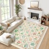 Washable Framhouse Floral Leaf Print Large Living Room Rugs, Soft Ultra Thin Textured Cute Floor Carpet for Bedroom Dining Room Nursery Playroom - 3 of 4