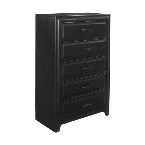 NicBex  5 Drawers Dresser for Bedroom,Black Chest of Drawers with Black Handle,Modern Wood Dressers for Closet,Living Room,Hallway,Black - image 1 of 4