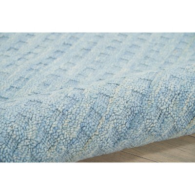 Handmade Sky Blue Wool 5' x 7' Rectangular Area Rug