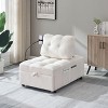 NicBex Convertible Sleeper Chair,Modern Velvet Pull-out Sofa Bed with Solid Wood Frame,Soft Couches for Living Room,Beige/Orange/Gray/Pink - 2 of 4