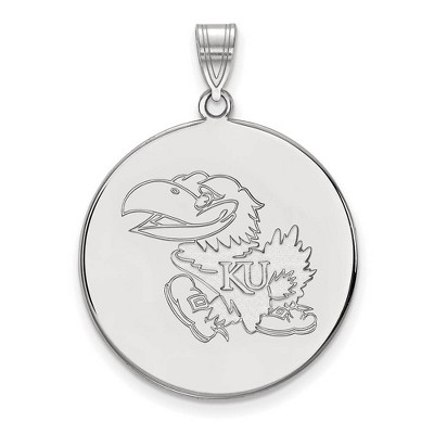 Black Bow Jewelry 14k White Gold Kansas Jayhawks NCAA Extra Large Pendant