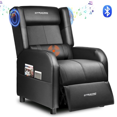 COMHOMA Gaming Recliner Chair with Bluetooth Speakers, Racing Style Ergonomic Single Sofa, Massage & Home Theater Seating for Living Room
