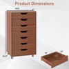 Costway 7-Drawer Chest Mobile File Cabinet Vertical Filing Organizer with Lockable Wheels Walnut/Brown/White/Black - 3 of 4