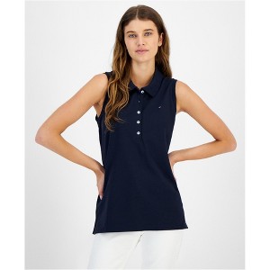 Tommy Hilfiger Womens Embroidered Logo Polo Shirt - 1 of 1