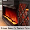 AMERLIFE Farmhouse LED Fireplace TV Stand with 3-Sided Glass Fireplace - 2 of 4