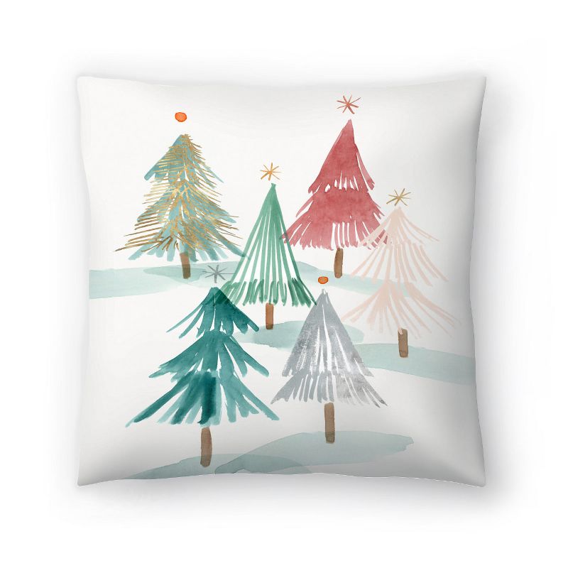 Christmas Trees Ii by Pi Holiday Collection -  14" x 14" Throw Pillow - Americanflat, 1 of 6