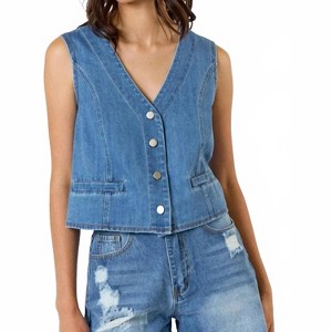 Women's Jean Scene Vest - lalavon - 1 of 3