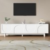 Kumasinova 70.8" Sleek Contemporary TV Stand with Adjustable Shelves for TV up to 78",Stylish TV Console with Arched Cabinets for Living Room - 2 of 4