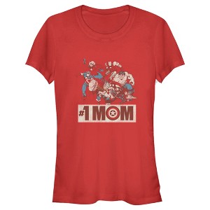 Junior's Women Marvel Distressed #1 Mom T-Shirt - 1 of 4