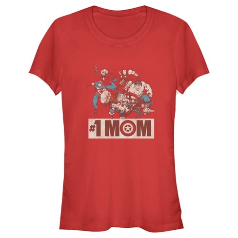 Junior's Women Marvel Distressed #1 Mom T-Shirt - image 1 of 4