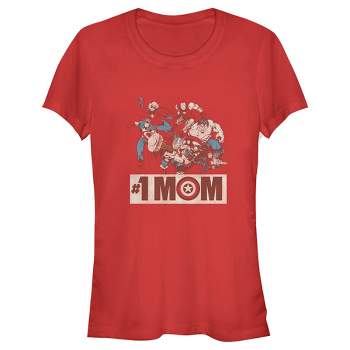Junior's Women Marvel Distressed #1 Mom T-Shirt