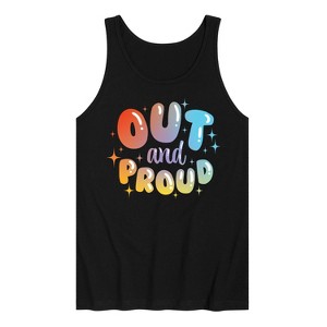 Men's - Instant Message - Out And Proud Rainbow Graphic Tank Top - 1 of 3