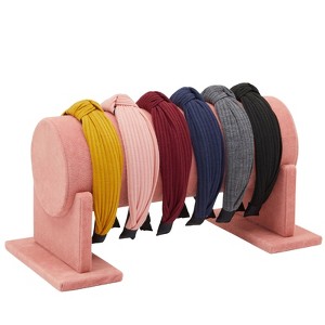 Juvale Headband Holder Organizer for Girls and Women, Pink Velvet Jewelry Display Stand and Storage for Hair Tie Accessories, Bracelets, 12 x 7 In - 1 of 4