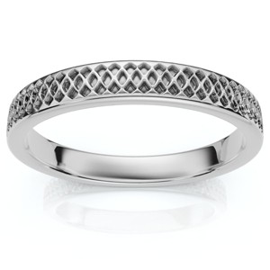 Pompeii3 Slim Criss-Cross Stackable Band 14k Gold or Platinum - 1 of 4