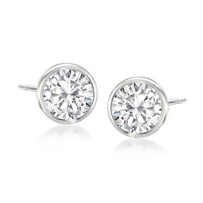 Ross-Simons 1.00 ct. t.w. Bezel-Set Diamond Stud Earrings in 14kt White Gold