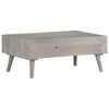 vidaXL Coffee Table Grey Solid Rough Mango Wood Medium Coffee Table - 4 of 4