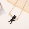 Whimsical Cat on Broom Necklace - Playful Halloween Jewelry with Black Cat Pendant - 4 of 4
