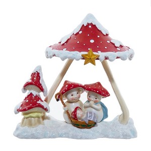 Kurt Adler 7.3-Inch Merry Little Mushroom Nativity Table Piece - 1 of 3