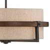 Possini Euro Design Castille Bronze Faux Wood Pendant Chandelier 22" Wide Farmhouse Rustic Tan Shade 4-Light Fixture for House - 3 of 4