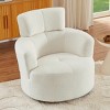 Single Swivel Lounge Chair, Soft Berber Fleece Accent Chair with Adjustable Headrest for Living Room or Office Use - Coolbibila - 3 of 4