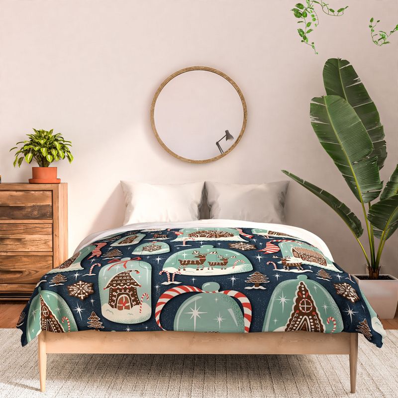 Heather Dutton Gingerbread Village Blue Comforter + Pillow Sham(s) - Deny Designs, 3 of 4