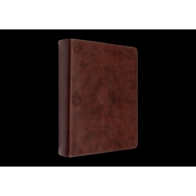 ESV Single Column Journaling Bible (Trutone, Chestnut, Leaves Design) - (Leather Bound)