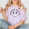 Simply Sage Market Women's Choose Happy Lightning Eyes Short Sleeve Garment Dyed Tee - 2 of 3