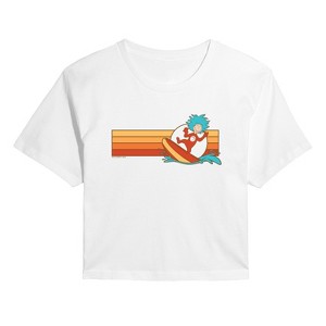 Women's - Dr. Seuss - Thing Surf Cropped Graphic T-Shirt - 1 of 4