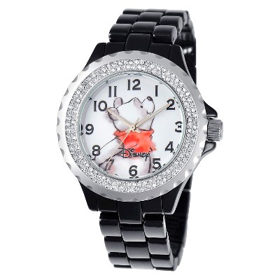 Women&#39;s Disney Winnie Enamel Sparkle Watch - Black