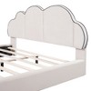 Queen Size Platform Bed Frame with Upholstered Cloud-shaped Headboard and Wooden Slats Support, No Box Spring Needed/Easy Assembly - 3 of 4