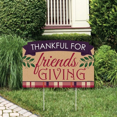 Big Dot of Happiness Friends Thanksgiving Feast - Friendsgiving Party Yard Sign Lawn Decorations - Party Yardy Sign