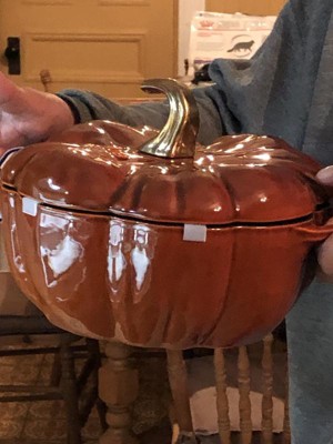 STAUB Cast Iron 3.5 Qt Pumpkin Dutch Oven, Cocotte, Burnt Orange, Made in  France