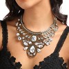 SOHI Women's Crystal Silver Party Statement Necklace - 4 of 4