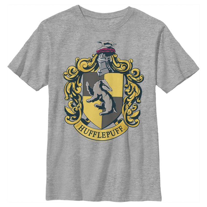 Boy's Harry Potter Hufflepuff Gold Crest T-Shirt, 1 of 6