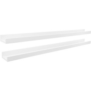 Kiera Grace (Set of 2) 44" Kaylen Floating Shelves White: MDF Ledge Design, No Assembly, Wall Mount - 1 of 4