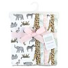 Hudson Baby Infant Girl Cotton Flannel Burp Cloths, Modern Pink Safari, One Size - 2 of 3
