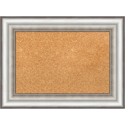 Amanti Art Silver Framed Natural Cork Bulletin Board