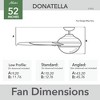 Hunter 52" Donatella Ceiling Fan, Burnished Brass Finish, 6 Blades, Warm Grey Oak Blades, Integrated LED Light - 3 of 4