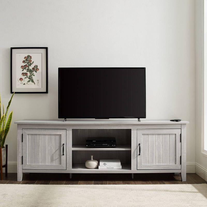 Modern Transitional Wood TV Stand for TVs up to 80" - Saracina Home, 5 of 12