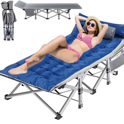 Musment Folding Camping Cot with Pillow, 75" x 28" Heavy Duty Folding Bed Cot with Carry Bag for Traveling Camp Office