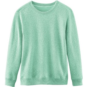 Collections Etc Cozy Heathered Fleece Stylish Crewneck Pullover - 1 of 4